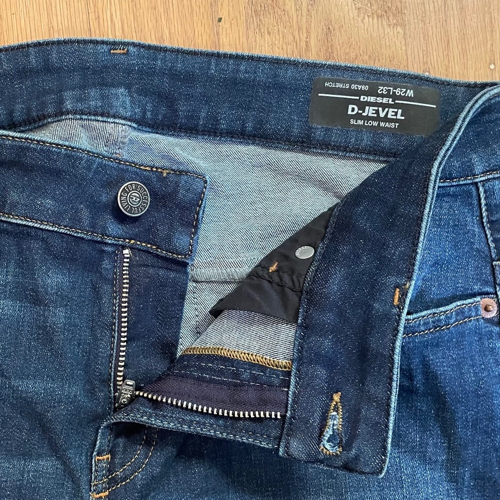 DIESEL D-Jevel 09A30 Women Jeans W29-L32 Slim Low Waist Stretch Washed (Altered)